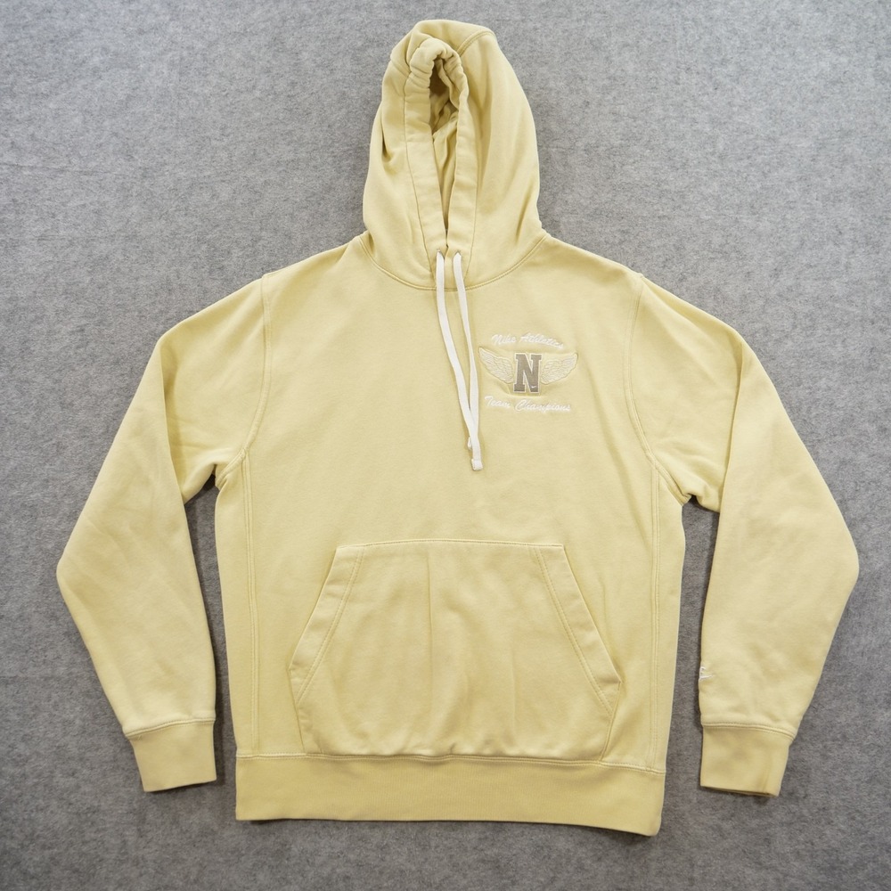 Nike Sportswear Hoodie Mens Small Club ellow Swoosh High Graphic Pullover